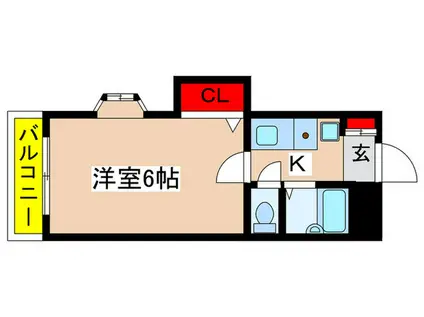 パークハイツ百合丘(1K/1階)の間取り写真