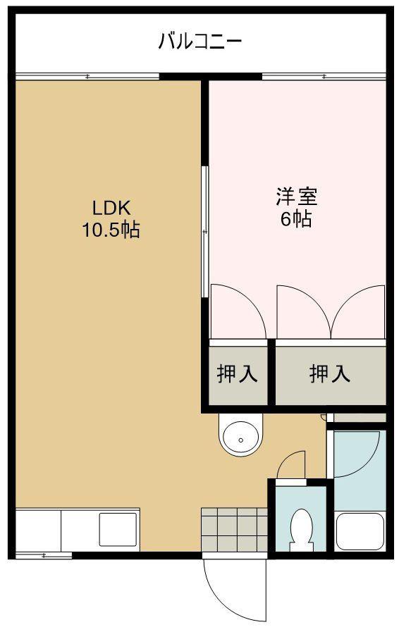 コーポラリグラス(1LDK/1階)の間取り写真