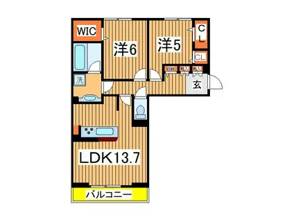 フリージア Ⅱ(2LDK/3階)の間取り写真