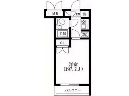 スカイヒル生田(1K/1階)の間取り写真