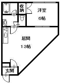 クレオ724(1LDK/2階)の間取り写真