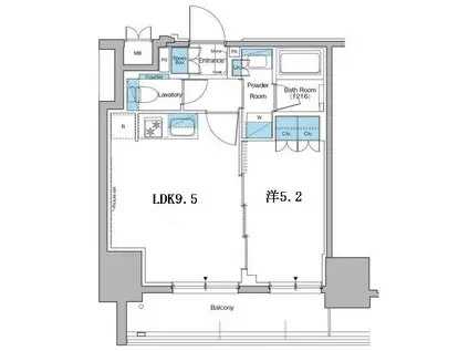 LEFOND PROGRES秋葉原マークス(1LDK/13階)の間取り写真