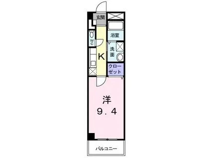 リヴィエール相模大野(1K/3階)の間取り写真
