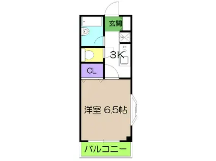 コーポチェリーツリー(1K/3階)の間取り写真