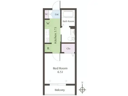 イーグルハウス(1K/2階)の間取り写真