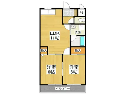 セレーニア(2LDK/4階)の間取り写真