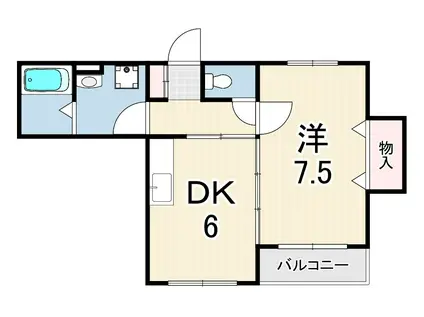 マノワールデルニエ(1DK/2階)の間取り写真