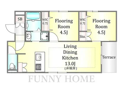 ロゼ桜新町(2LDK/1階)の間取り写真