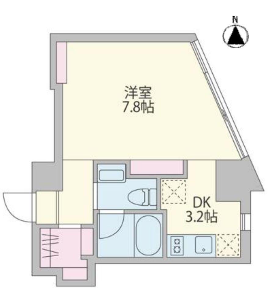 クーカイテラス恵比寿(1DK/3階)の間取り写真