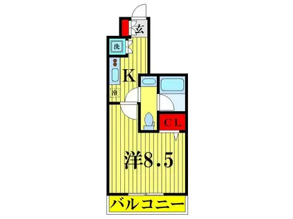 AXAS押上(1K/2階)の間取り写真