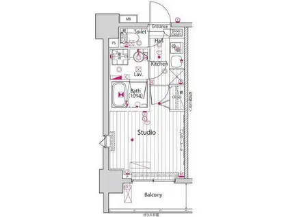 ガーラ・プレシャス高輪台(1K/3階)の間取り写真