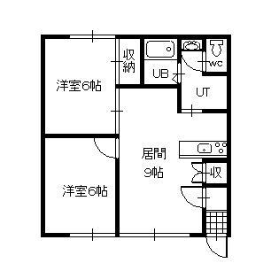 ロイヤル・KANASE・永山(2LDK/2階)の間取り写真
