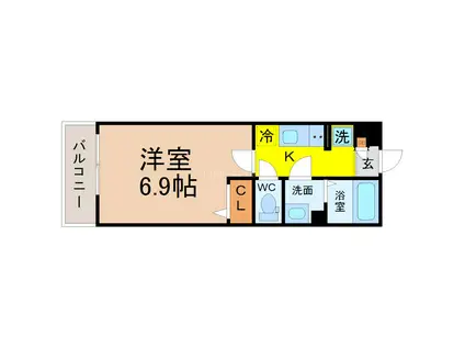 リブリ・覚王山I(1K/3階)の間取り写真