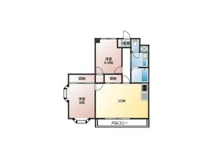 KIソシア Ⅰ(2LDK/3階)の間取り写真