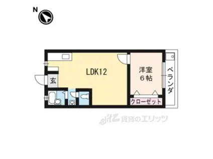 ヤマブハイツ(1LDK/3階)の間取り写真