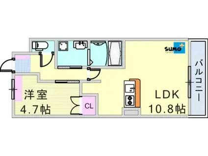 GRATEFUL(1LDK/1階)の間取り写真