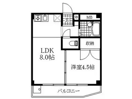 ラポール(1LDK/3階)の間取り写真