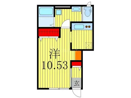 MCM南流山(ワンルーム/1階)の間取り写真