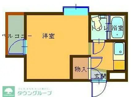スカイパレスII(ワンルーム/2階)の間取り写真