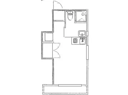 高坂ビル(1K/2階)の間取り写真