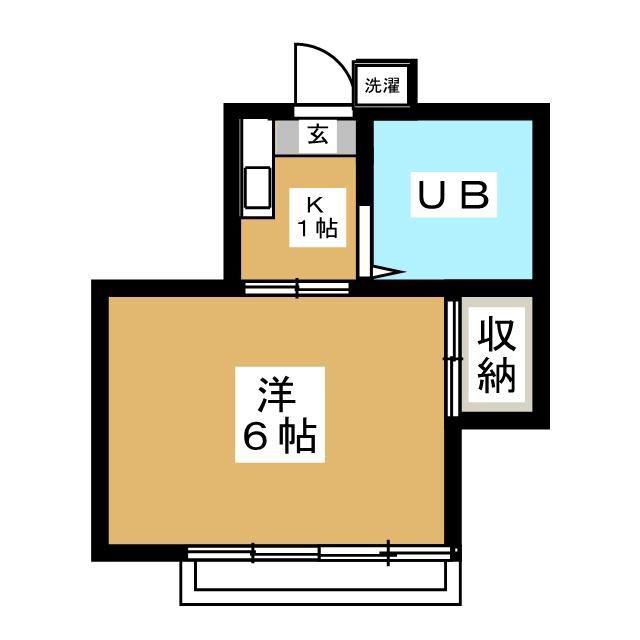 ハイツシャロン(1K/2階)の間取り写真