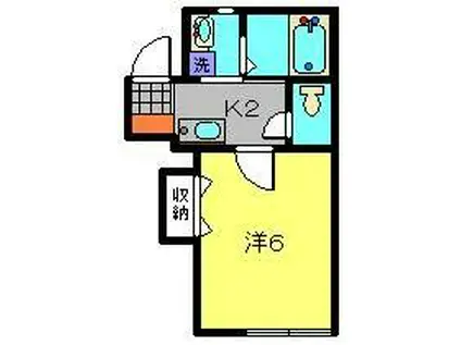 BAYBRIDGE弐番館(1K/2階)の間取り写真