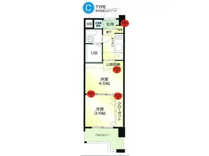 NO55 WES-PROJECT55博多(2K/15階)の間取り写真