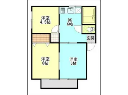 SATOビル川井(3DK/2階)の間取り写真