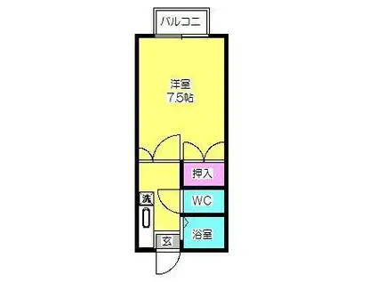 ファーストインビブレG(1K/3階)の間取り写真
