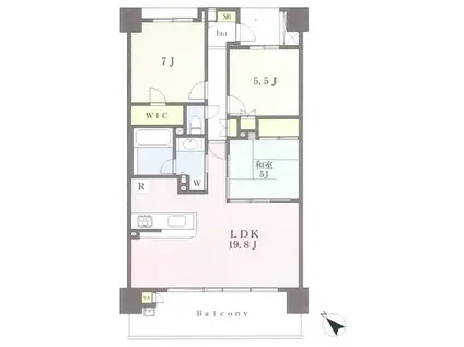 川崎サイトシティⅢ番館(3LDK/10階)の間取り写真