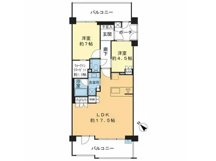 ヴェレーナグラン浜田山(2LDK/2階)の間取り写真