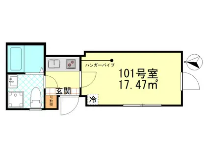 オーガスタコート堀切菖蒲園(1K/1階)の間取り写真