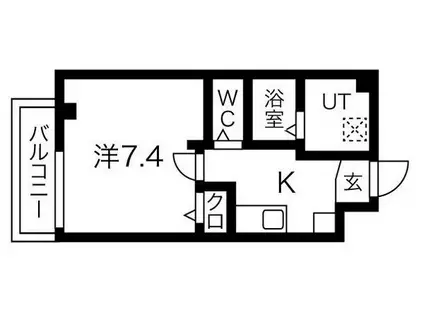 エヌエムキャラントヌフ(1K/3階)の間取り写真