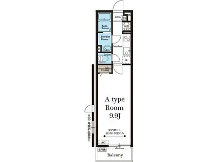 リブリ・与野本町(1K/1階)の間取り写真