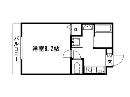 京乃双葉マンション(1K/3階)の間取り写真