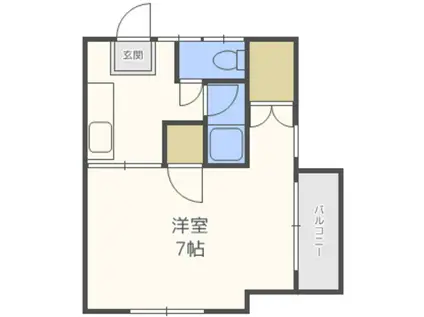 若杉荘(1K/2階)の間取り写真