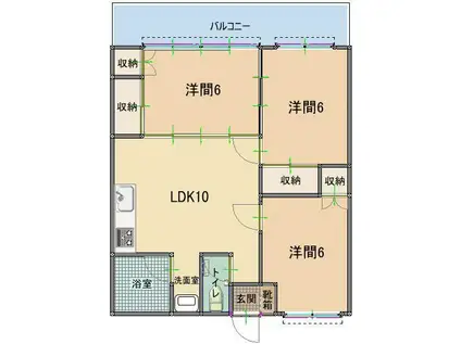メゾンYOSHINAGA(3DK/5階)の間取り写真