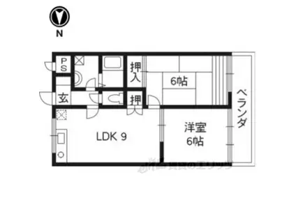 ハイツあだかみ(2LDK/1階)の間取り写真