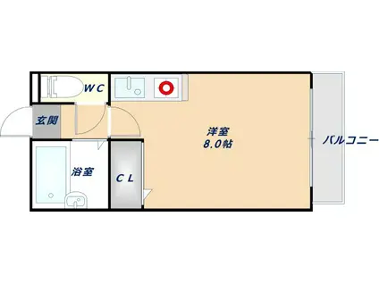 CTビュー小阪(ワンルーム/6階)の間取り写真