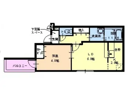 フジパレス上新庄II番館(1LDK/2階)の間取り写真