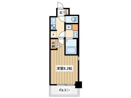 エヌステージさがみ野(1K/6階)の間取り写真