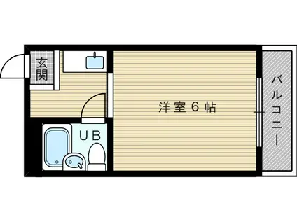 ルネッサンス福原PARTII(1K/2階)の間取り写真