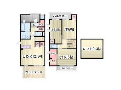 ヴィラージュ山手(3LDK/1階)の間取り写真