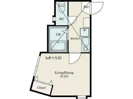 G・Aヒルズ六浦(1K/1階)の間取り写真