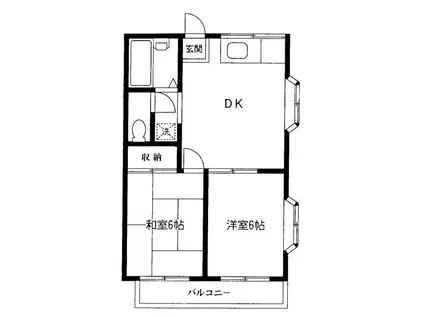 柏コーポ(2DK/2階)の間取り写真