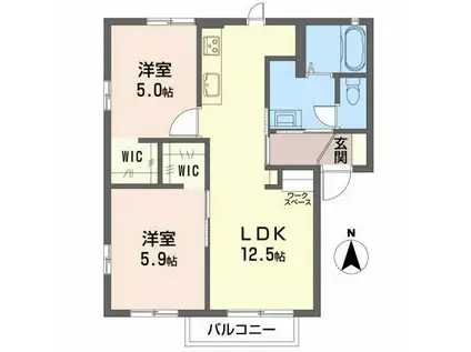 コスモス ハイツ(2LDK/1階)の間取り写真