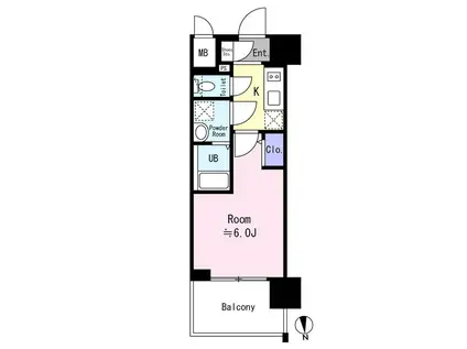 エスリード大阪城イースト(1K/12階)の間取り写真