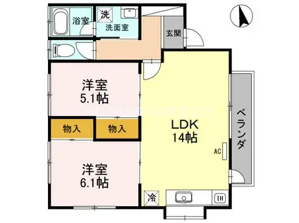 エールハイムI(2LDK/2階)の間取り写真