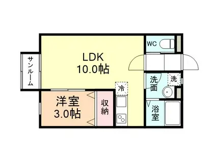 GRACE SQUAREI(1LDK/1階)の間取り写真