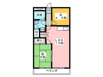 クオリティーメゾン B(2LDK/1階)の間取り写真